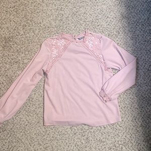 SHEIN pink top with crochet details